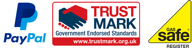 gas safe registered, trust mark registered and paypal accepted
